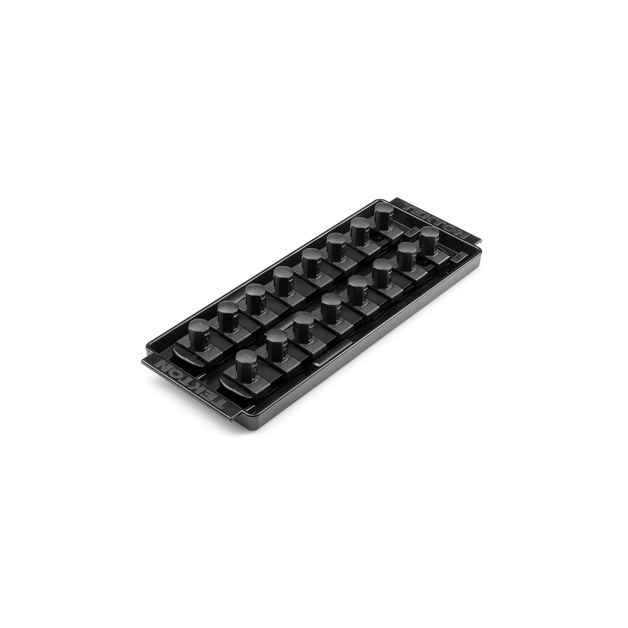 TEKTON 1/2 Inch Drive 2-Rail Socket Organizer Set, Black (16-Tool) | OST21216
